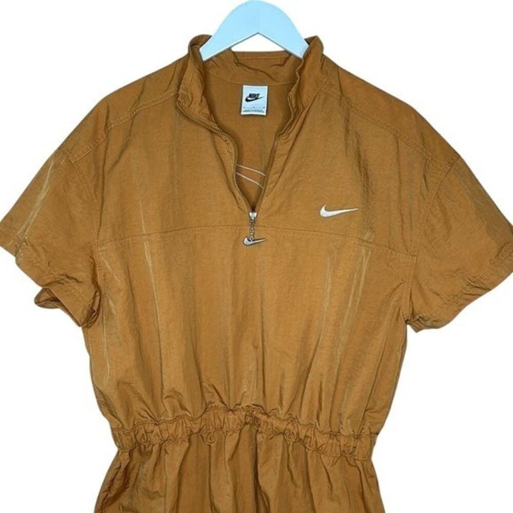 NIKE Women's Desert Ochre Sportswear Swoosh Woven Dress Size Large - Picture 3 of 16